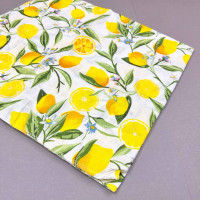 Муслінова пелюшка · 90×80 см. · Лимони з листочками — Babywear