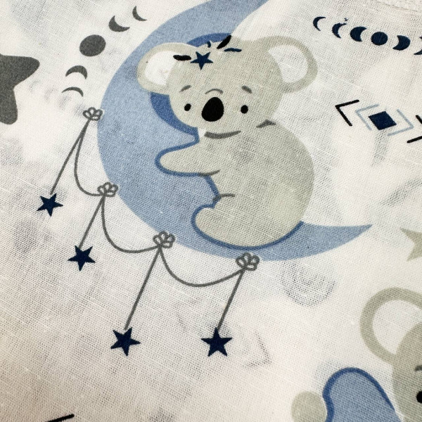 Ситцева пелюшка · 90×100 см · Коали на місяцях — Babywear