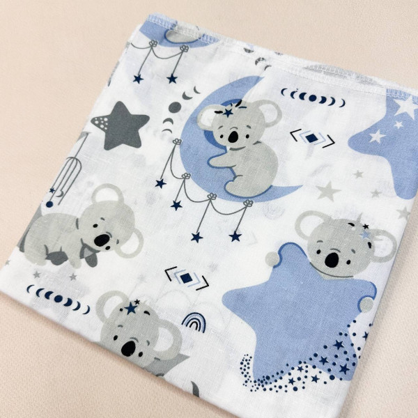 Ситцева пелюшка · 90×100 см · Коали на місяцях — Babywear