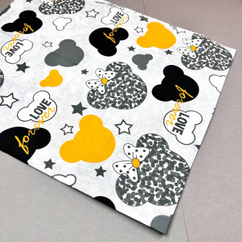 Бавовняна пелюшка · 90×70 см · Сіра з Міккі Маусами — Babywear