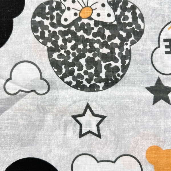 Бавовняна пелюшка · 90×70 см · Сіра з Міккі Маусами — Babywear