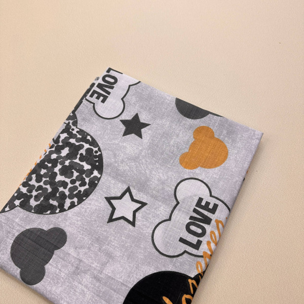Бавовняна пелюшка · 90×70 см · Сіра з Міккі Маусами — Babywear