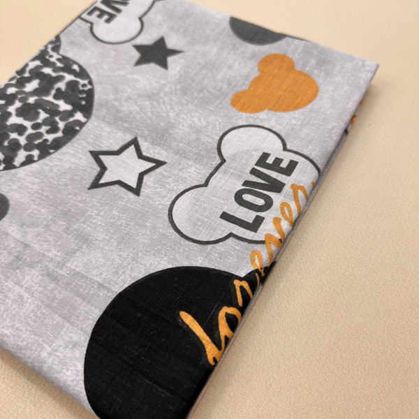 Бавовняна пелюшка · 90×70 см · Сіра з Міккі Маусами — Babywear