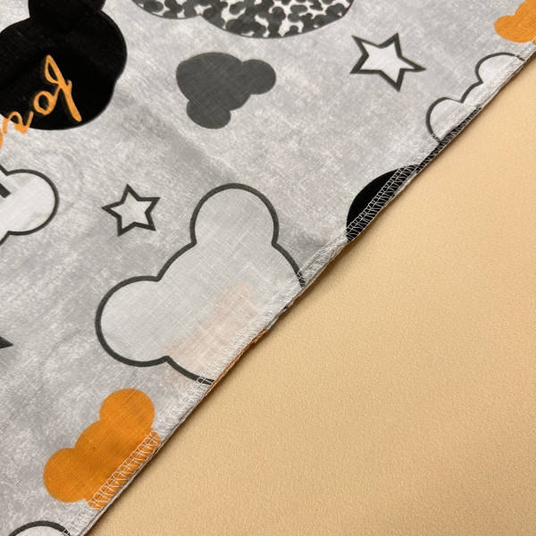 Бавовняна пелюшка · 90×70 см · Сіра з Міккі Маусами — Babywear