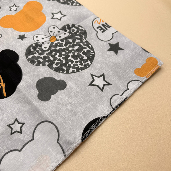 Бавовняна пелюшка · 90×70 см · Сіра з Міккі Маусами — Babywear