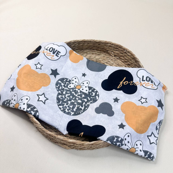 Бавовняна пелюшка · 90×70 см · Сіра з Міккі Маусами — Babywear
