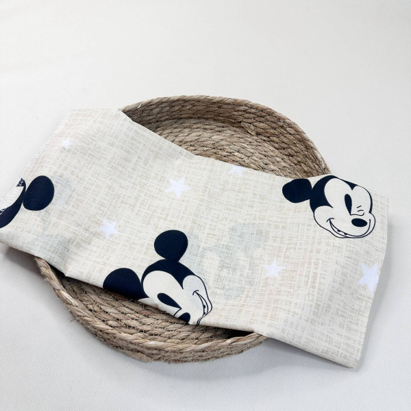 Бавовняна пелюшка · 90×70 см · Бежевий з Міккі — Babywear