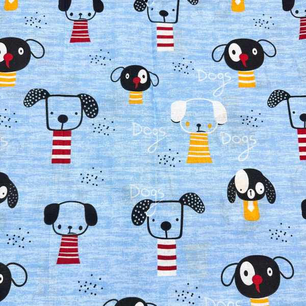 Бавовняна пелюшка · 90×70 см · Блакитна з песиками — Babywear