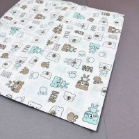 Ситцева пелюшка · 90×100 см · Бірюзові ведмедики — Babywear