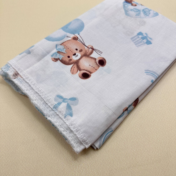 Бавовняна пелюшка · 90×110 см · Білі мішки з кульками — Babywear