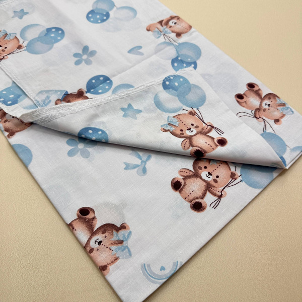 Бавовняна пелюшка · 90×110 см · Білі мішки з кульками — Babywear