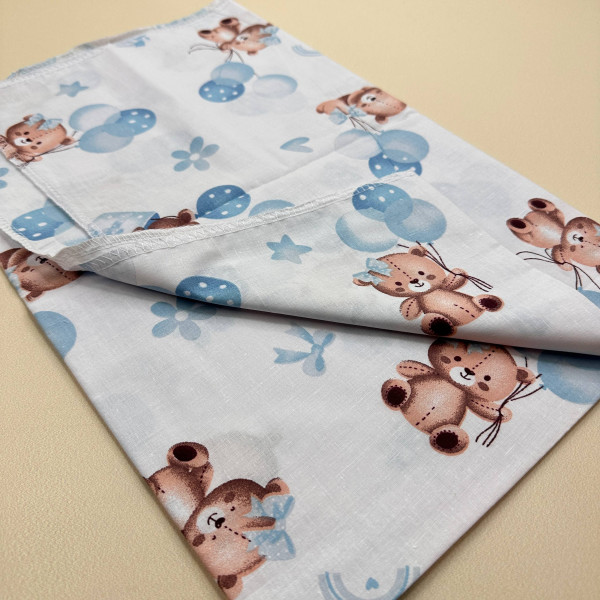 Бавовняна пелюшка · 90×110 см · Білі мішки з кульками — Babywear