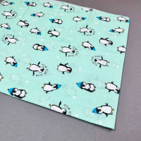 Бавовняна пелюшка · 90×110 см · Бірюзова з пінгвінами — Babywear