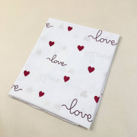 Бавовняна пелюшка · 90×110 см · Біла з сердечками — Babywear