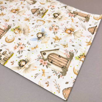 Бавовняна пелюшка · 90×110 см · Біла дівчинка-метелик — Babywear