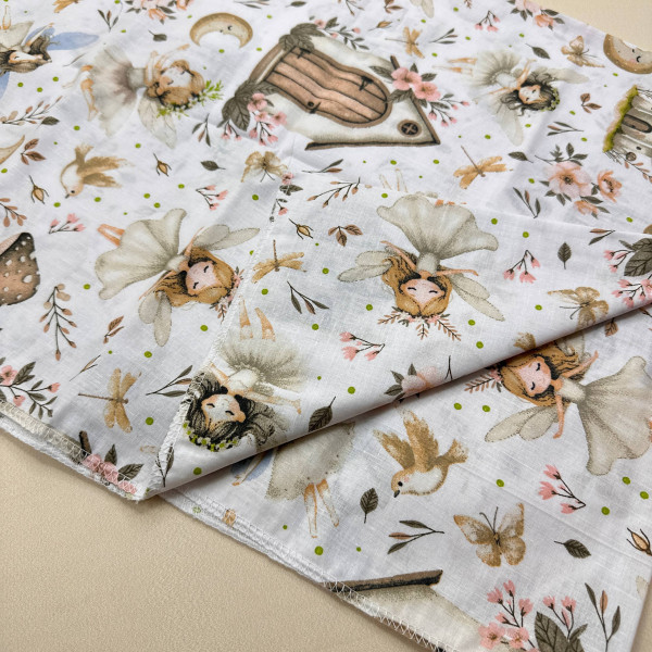 Бавовняна пелюшка · 90×110 см · Біла дівчинка-метелик — Babywear