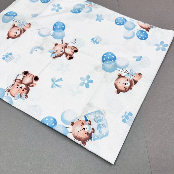 Бавовняна пелюшка · 90×70 см · Біла з мишкою — Babywear