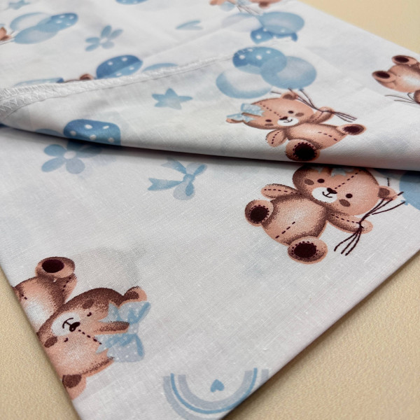 Бавовняна пелюшка · 90×70 см · Біла з мишкою — Babywear