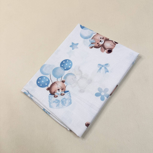 Бавовняна пелюшка · 90×70 см · Біла з мишкою — Babywear