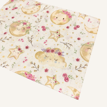 Бавовняна пелюшка · 90×70 см · Місяць та зорі — Babywear