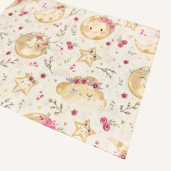 Бавовняна пелюшка · 90×70 см · Місяць та зорі — Babywear