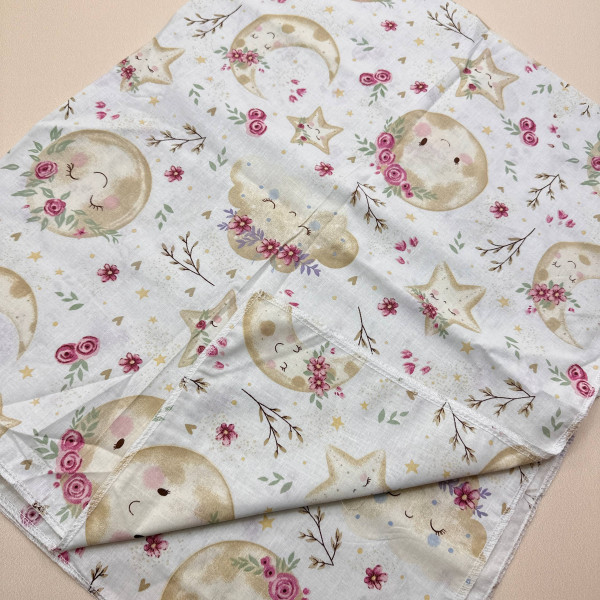 Бавовняна пелюшка · 90×70 см · Місяць та зорі — Babywear