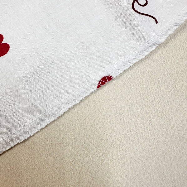 Бавовняна пелюшка · 90×70 см · Біла з сердечками — Babywear