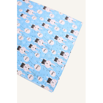 Бавовняна пелюшка · 90×70 см · Блакитна з зайчиками — Babywear