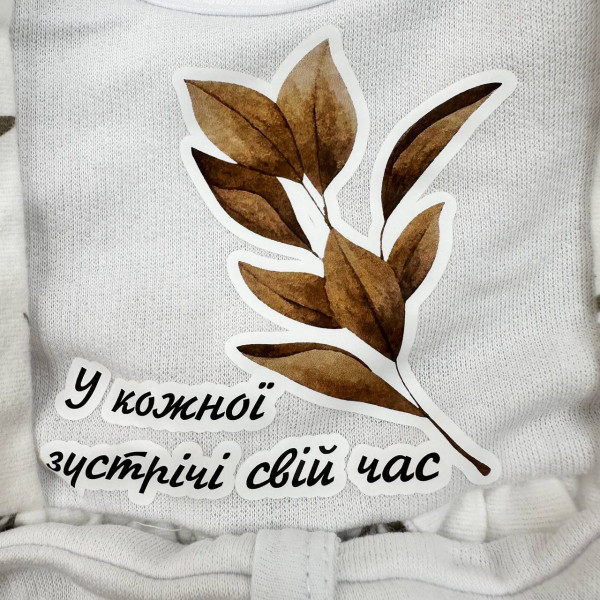 Боді-сукня, пов'язка із байки Сірі зайчики, квіти (Квітка не змагається з іншими квітами. Вона просто квітне)