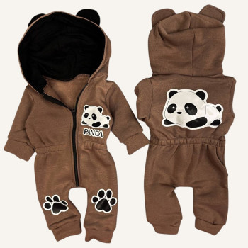 Ромпер из тринитки Коричневый Panda