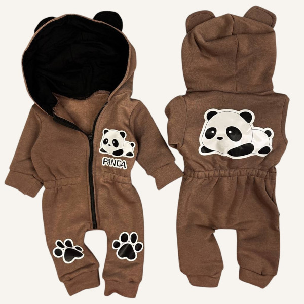 Ромпер из тринитки Коричневый Panda