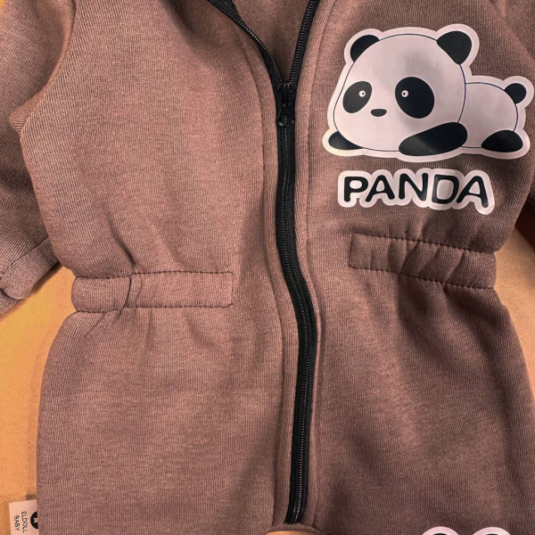 Ромпер из тринитки Коричневый Panda