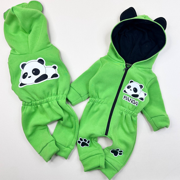Ромпер из тринитки Салатовий Panda