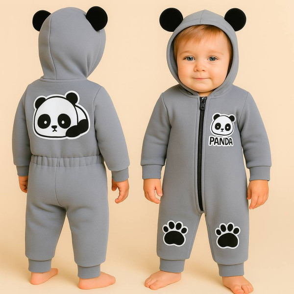 Ромпер из тринитки Графітовий Panda