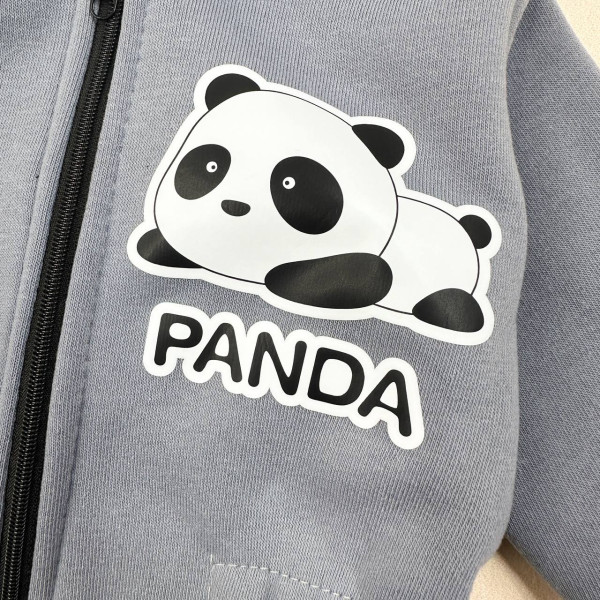 Ромпер из тринитки Графітовий Panda