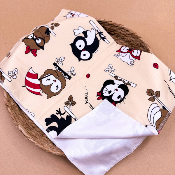 Непромокаюча пелюшка · Блідо-жовта з совами — Babywear