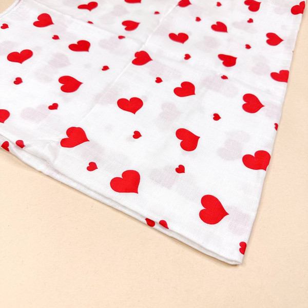 Муслінова пелюшка · 90×80 см. · Біла з сердечками — Babywear