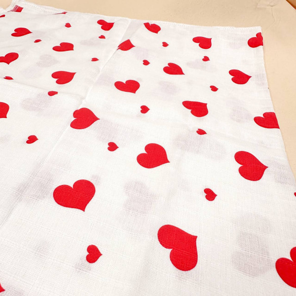 Муслінова пелюшка · 90×80 см. · Біла з сердечками — Babywear