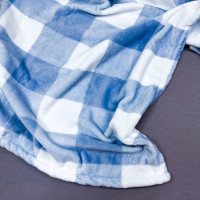 Плюшевий плед Блакитний в клітинку