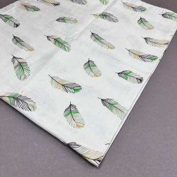 Муслінова пелюшка · 90×80 см. · Зелене пір'я — Babywear