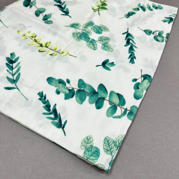 Муслінова пелюшка · 90×80 см. · Зелена гілочка — Babywear