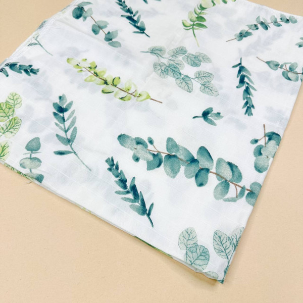 Муслінова пелюшка · 90×80 см. · Зелена гілочка — Babywear
