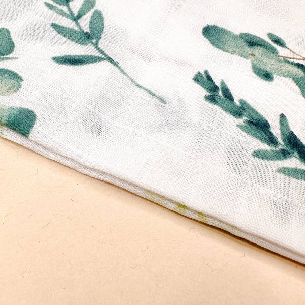 Муслінова пелюшка · 90×80 см. · Зелена гілочка — Babywear