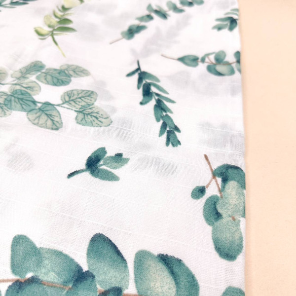 Муслінова пелюшка · 90×80 см. · Зелена гілочка — Babywear