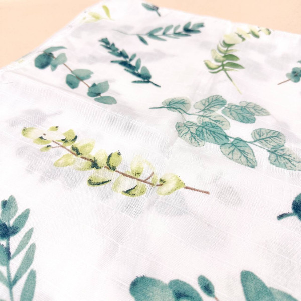 Муслінова пелюшка · 90×80 см. · Зелена гілочка — Babywear