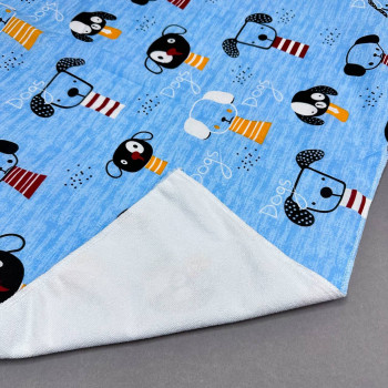Бавовняна пелюшка · 80×65 см · Блакитна з песиками — Babywear