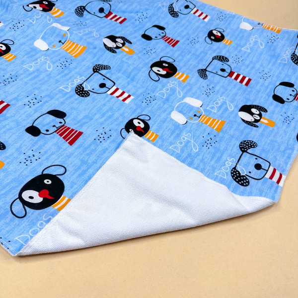 Бавовняна пелюшка · 80×65 см · Блакитна з песиками — Babywear