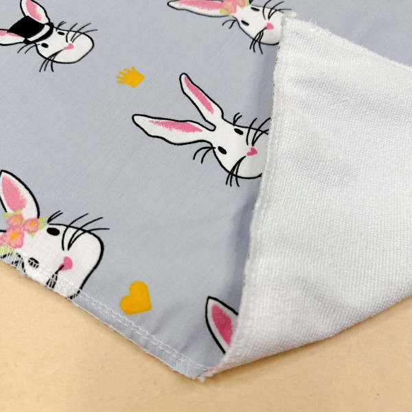 Бавовняна пелюшка · 80×65 см · Сіра з зайчиками — Babywear