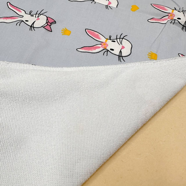 Бавовняна пелюшка · 80×65 см · Сіра з зайчиками — Babywear