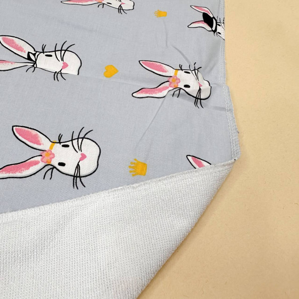 Бавовняна пелюшка · 80×65 см · Сіра з зайчиками — Babywear